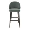 Tabouret de bar TRISTAN BST H77 d'intérieur - Bois noir, tissu 100% PES - hêtre vert