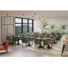 Tabouret de bar TRISTAN BST H77 d'intérieur - Bois noir, tissu 100% PES - hêtre vert