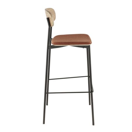 Coussin d'assise pour chaise RALPH (Structure non incluse) d'intérieur - Bois, tissu 96% PES 4% ny orange