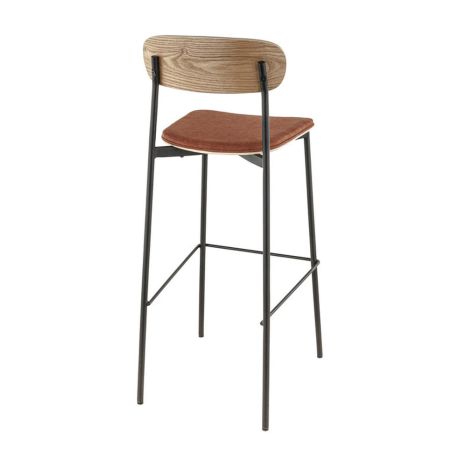 Coussin d'assise pour chaise RALPH (Structure non incluse) d'intérieur - Bois, tissu 96% PES 4% ny orange