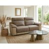 Canapé 3 places en tissu bicolore 206 cm SUSY 2 avec 2 relax électriques
