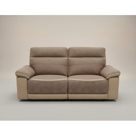 Canapé 3 places en tissu bicolore 206 cm SUSY 2 avec 2 relax électriques