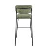 Tabouret de bar AUGUSTE H78 d'intérieur - Métal noir, tissu 95% PES 5 %ny - bois vert