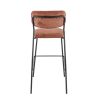 Tabouret de bar AUGUSTE H78 d'intérieur - Métal noir, tissu 95% PES 5 %ny - bois terra