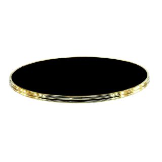 Plateau de table de restaurant BLACK SIYAH Ø60 30mm d'extérieur - Bois, résine synthétique - laiton