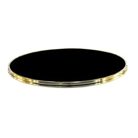 Plateau de table de restaurant BLACK SIYAH Ø60 30mm d'extérieur - Bois, résine synthétique - laiton