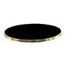 Plateau de table de restaurant BLACK SIYAH Ø60 30mm d'extérieur - Bois, résine synthétique - laiton