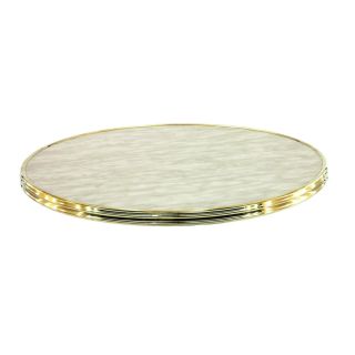 Plateau de table de restaurant MERMER Ø60 30mm d'extérieur - Bois, résine synthétique - laiton