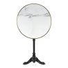Table de terrasse ORSAY Ø60 pliable d'extérieur - Fonte d'acier, mélamine - laiton plateau marbre blanc, structure noir