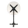 Table de terrasse ORSAY Ø60 pliable d'extérieur - Fonte d'acier, mélamine - laiton plateau marbre blanc, structure noir