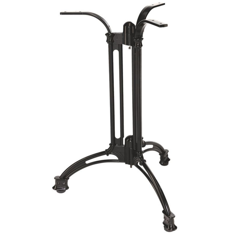 Pied de table de restaurant EMPIRE 3 H70 d'extérieur - Aluminium forgé, noir