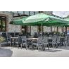 Pied de table de restaurant EMPIRE 3 H70 d'extérieur - Aluminium forgé, noir