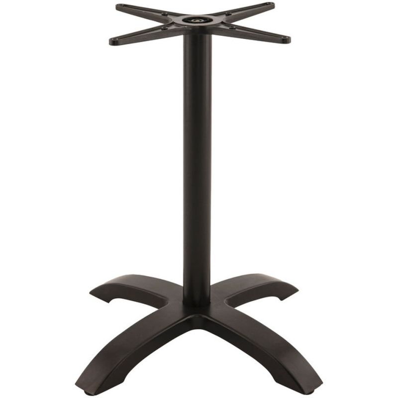 Pied de table de restaurant BERLIN 4 H73 d'extérieur - Aluminium, noir