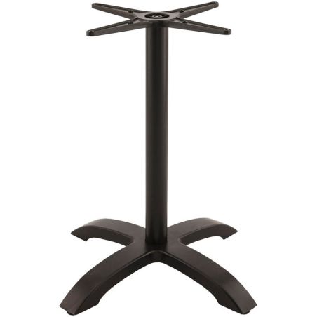 Pied de table de restaurant BERLIN 4 H73 d'extérieur - Aluminium, noir