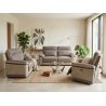 Canapé 3 places en tissu bicolore 206 cm SUSY 2 avec 2 relax électriques