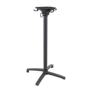 Pied de table de restaurant MODENA 4 BAR H108 pliable d'extérieur - Aluminium, polyamide anthracite