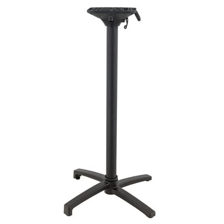Pied de table de restaurant MODENA 4 BAR H108 pliable d'extérieur - Aluminium, polyamide noir mat