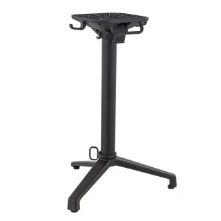 Pied de table de restaurant MODENA 3 H72 pliable d'extérieur - Aluminium, polyamide noir mat