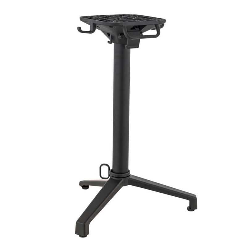 Pied de table de restaurant MODENA 3 H72 pliable d'extérieur - Aluminium, polyamide noir mat