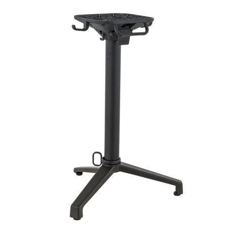 Pied de table de restaurant MODENA 3 H72 pliable d'extérieur - Aluminium, polyamide noir mat