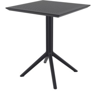 Table de terrasse KYS FOLDING 60 60x60 pliable d'extérieur - Polypropylène, métal noir