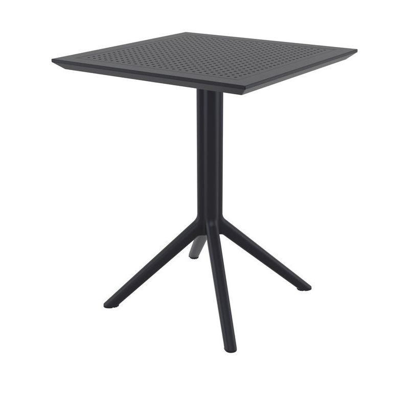 Table de terrasse KYS FOLDING 60 60x60 pliable d'extérieur - Polypropylène, métal noir