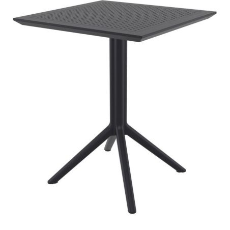 Table de terrasse KYS FOLDING 60 60x60 pliable d'extérieur - Polypropylène, métal noir