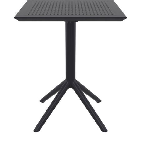 Table de terrasse KYS FOLDING 60 60x60 pliable d'extérieur - Polypropylène, métal noir