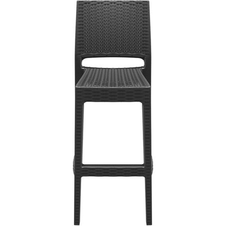 Tabouret de bar JAMAICA BST H75 empilable d'extérieur - Polypropylène et fibre de verre gris foncé