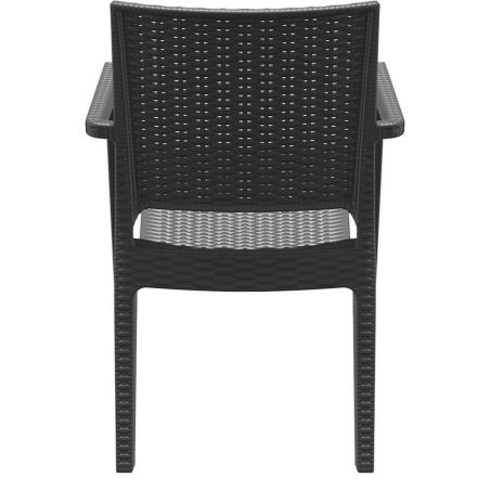 Fauteuil de terrasse JAMAICA F H46 empilable d'extérieur - Polypropylène et fibre de verre gris foncé