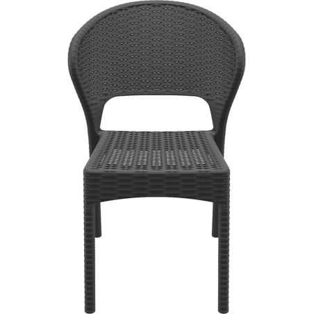 Chaise de terrasse DAYTONA H46 empilable d'extérieur - Polypropylène et fibre de verre gris foncé
