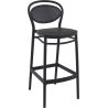 Tabouret de bar MARCEL BAR 75 H75 d'extérieur - Polypropylène et fibre de verre noir