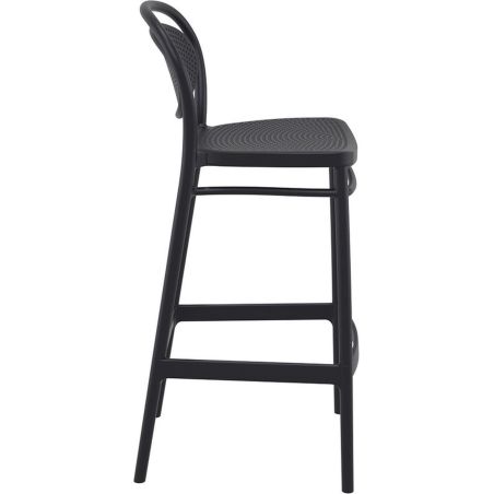Tabouret de bar MARCEL BAR 75 H75 d'extérieur - Polypropylène et fibre de verre noir