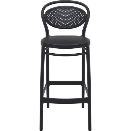 Tabouret de bar MARCEL BAR 75 H75 d'extérieur - Polypropylène et fibre de verre noir