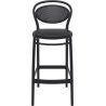 Tabouret de bar MARCEL BAR 75 H75 d'extérieur - Polypropylène et fibre de verre noir