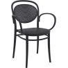Fauteuil bistro MARCEL XL H44 empilable d'extérieur - Polypropylène et fibre de verre noir