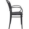Fauteuil bistro MARCEL XL H44 empilable d'extérieur - Polypropylène et fibre de verre noir