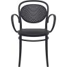 Fauteuil bistro MARCEL XL H44 empilable d'extérieur - Polypropylène et fibre de verre noir