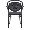 Fauteuil bistro MARCEL XL H44 empilable d'extérieur - Polypropylène et fibre de verre noir