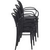 Fauteuil bistro MARCEL XL H44 empilable d'extérieur - Polypropylène et fibre de verre noir