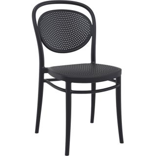 Chaise bistro MARCEL H44 empilable d'extérieur - Polypropylène et fibre de verre noir