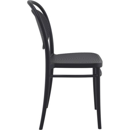 Chaise bistro MARCEL H44 empilable d'extérieur - Polypropylène et fibre de verre noir