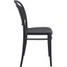 Chaise bistro MARCEL H44 empilable d'extérieur - Polypropylène et fibre de verre noir