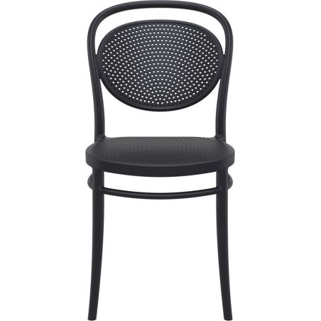 Chaise bistro MARCEL H44 empilable d'extérieur - Polypropylène et fibre de verre noir