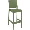 Tabouret de bar MAYA BAR 75 H75 empilable d'extérieur - Polypropylène olive