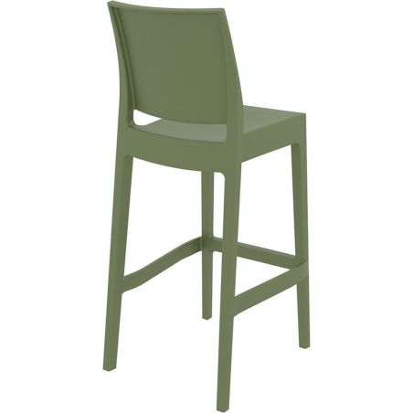 Tabouret de bar MAYA BAR 75 H75 empilable d'extérieur - Polypropylène olive