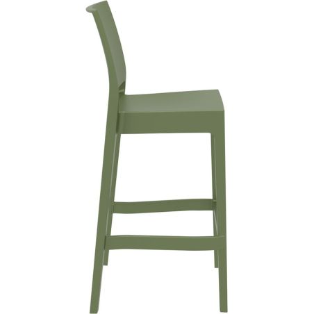 Tabouret de bar MAYA BAR 75 H75 empilable d'extérieur - Polypropylène olive