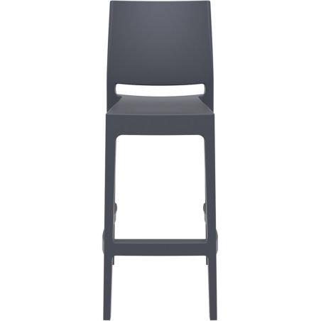 Tabouret de bar MAYA BAR 75 H75 empilable d'extérieur - Polypropylène gris foncé