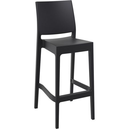 Tabouret de bar MAYA BAR 75 H75 empilable d'extérieur - Polypropylène noir