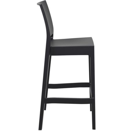 Tabouret de bar MAYA BAR 75 H75 empilable d'extérieur - Polypropylène noir